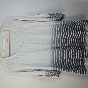 Calvin Klein Size Medium Ombre Striped Semi Sheer Tunic Top
